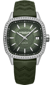 Raymond Weil Freelancer Ladies Automatic Green Dial Leathear Watch 2490-SCS-52051