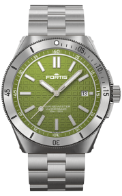Fortis Marinemaster M-40 Woodpecker Green On Block Bracelet F8120008